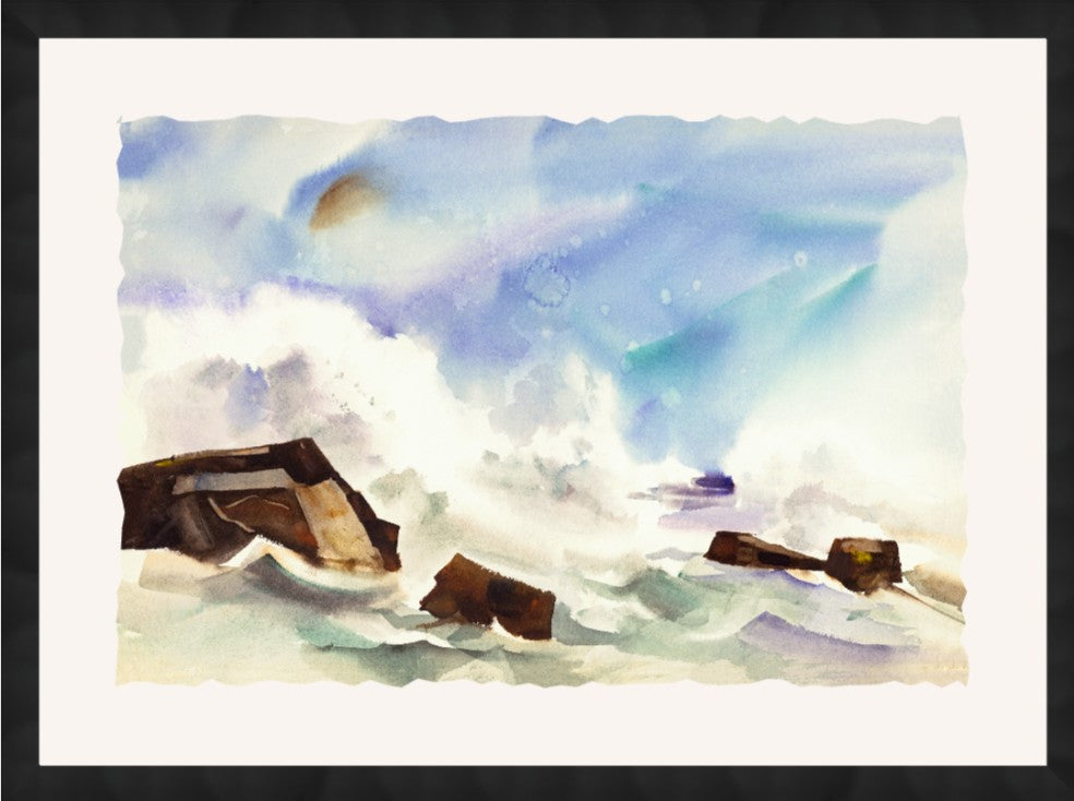 Azure Serenity, 43" x 32", Black frame