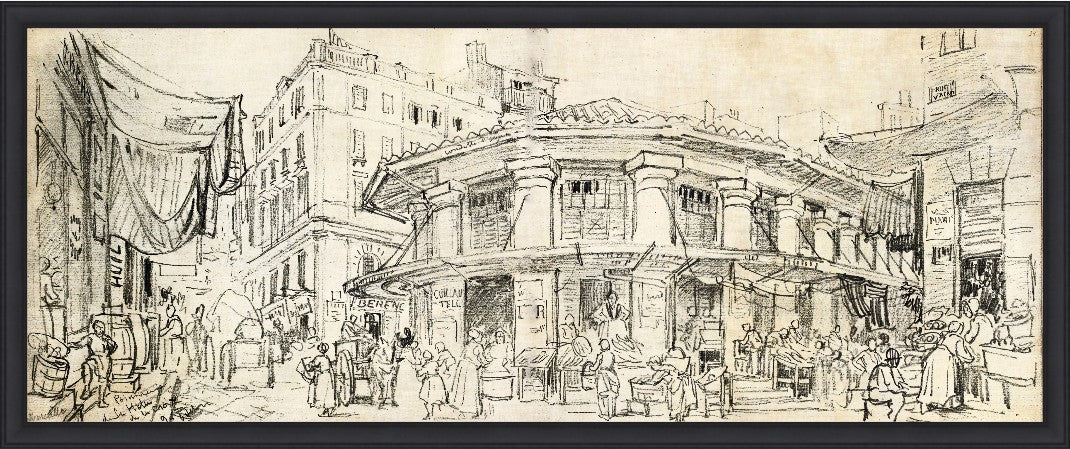Paris Market, 56" x 22", Black frame