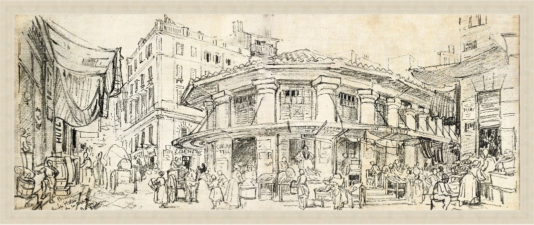 Paris Market, 56" x 22", Silver frame