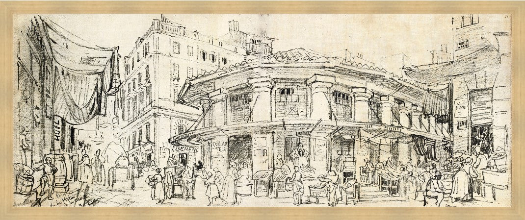 Paris Market, 56" x 22", Blonde Maple wood frame