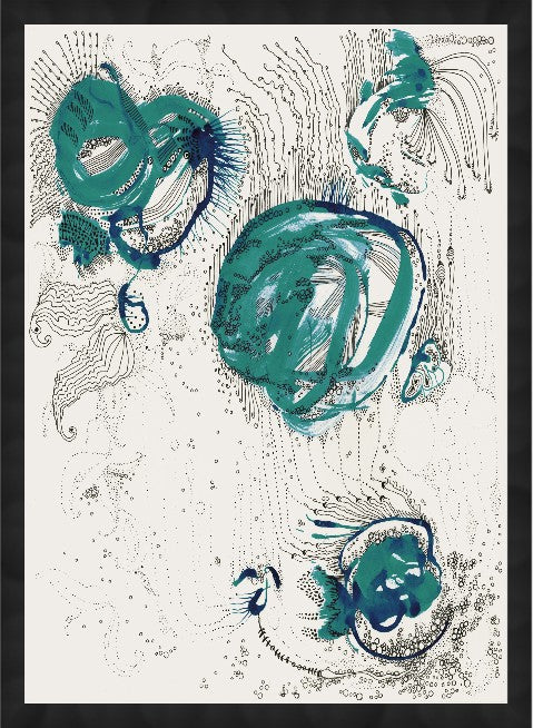 Bubbles, 30" x 42", Black frame