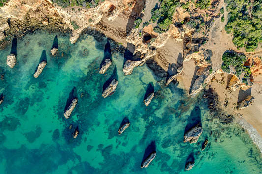 Eternal Shoreline – Aerial Elegance of Portugal’s Rock Formations