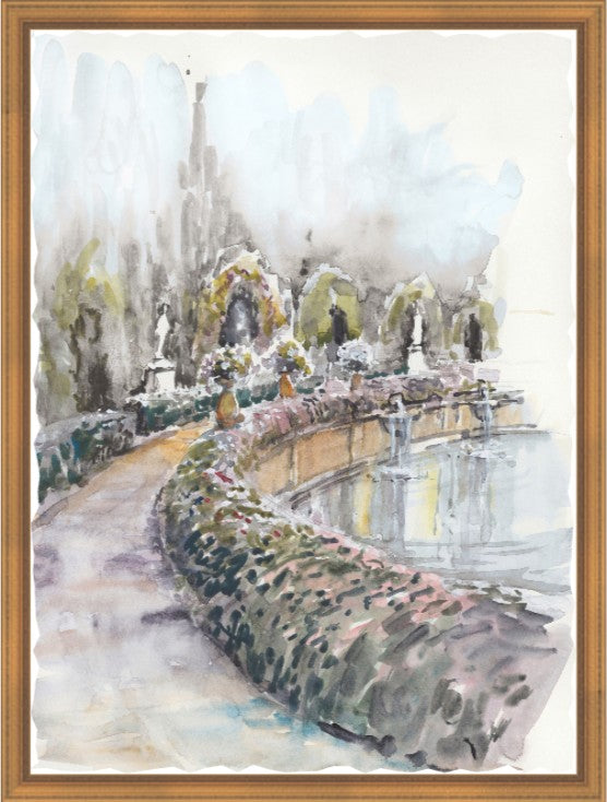 Meandering Haven, 31" x 41", Gold frame