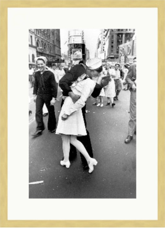 That One Kiss, 20" x 28", Gold frame