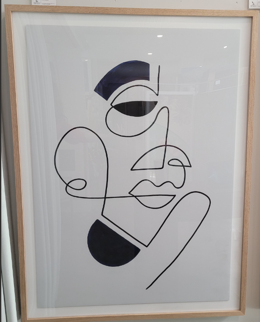 Contour of Thought abstract art print black and white line drawing