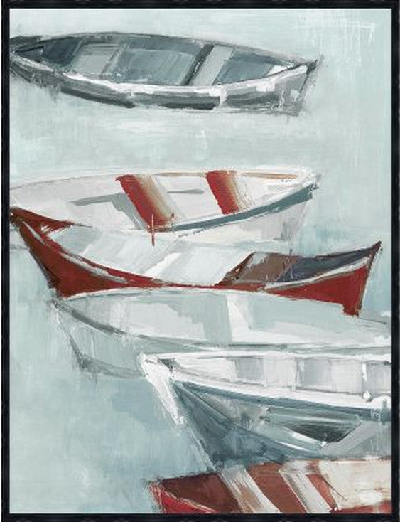 Tethered Mooring I, 56" x 74", Black frame
