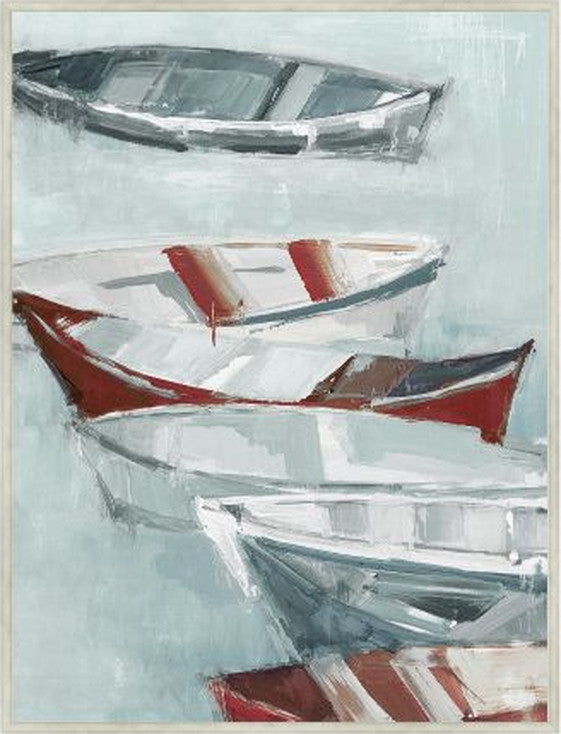 Tethered Mooring I, 56" x 74", Silver frame