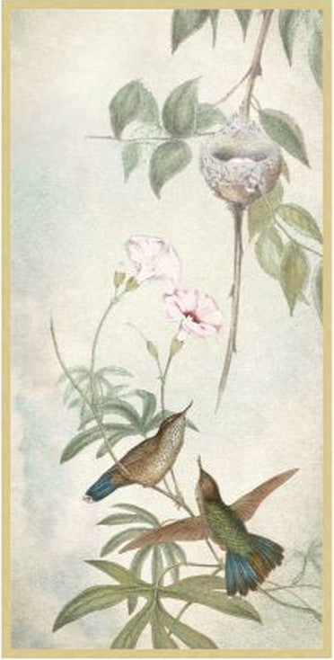 Humming Home, 34" x 69", Gold frame
