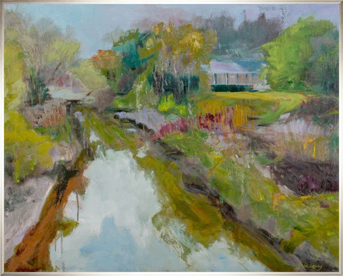 Golden Meadow Cottage 30" x 24" Silver frame