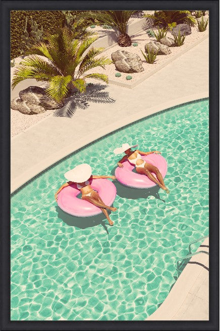 Pink Floats, 29" x 45", Black frame