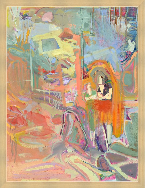 Receiving Dock, 31" x 41", Blonde Maple wood frame