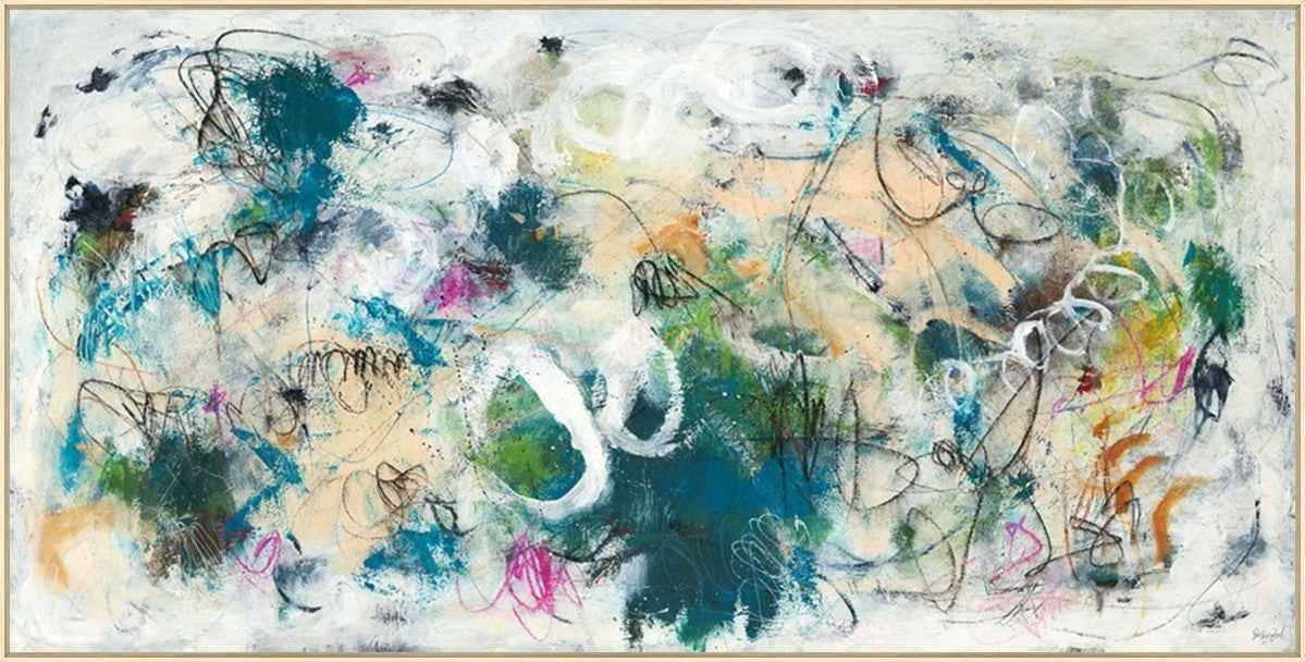 Playful Graffiti, 72" x 36", Wood frame