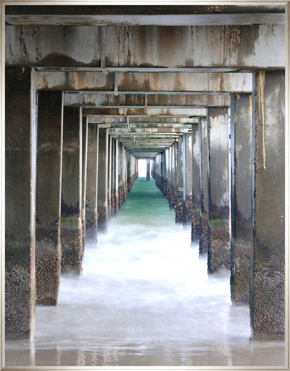Under the Pier, 21" x 27", Silver frame