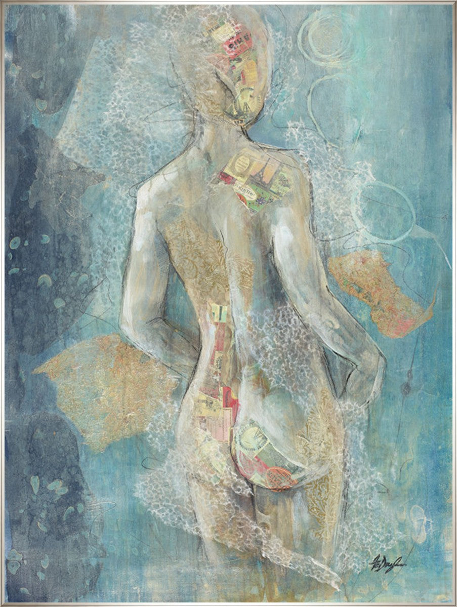 Dreamy Figure I, 36" x 48", Silver frame