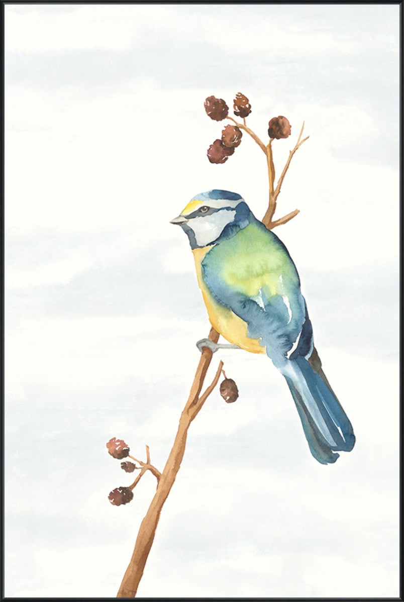Linen Bird II, 30" x 45", Black frame