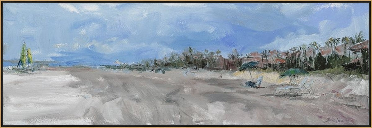 Coastal Escape 36" x 12" Gold frame
