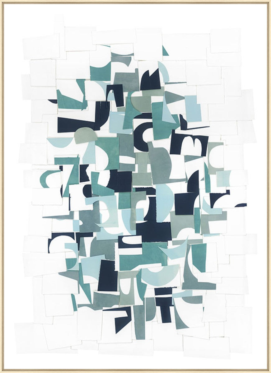 Paper Collage, 36" x 50", Wood frame