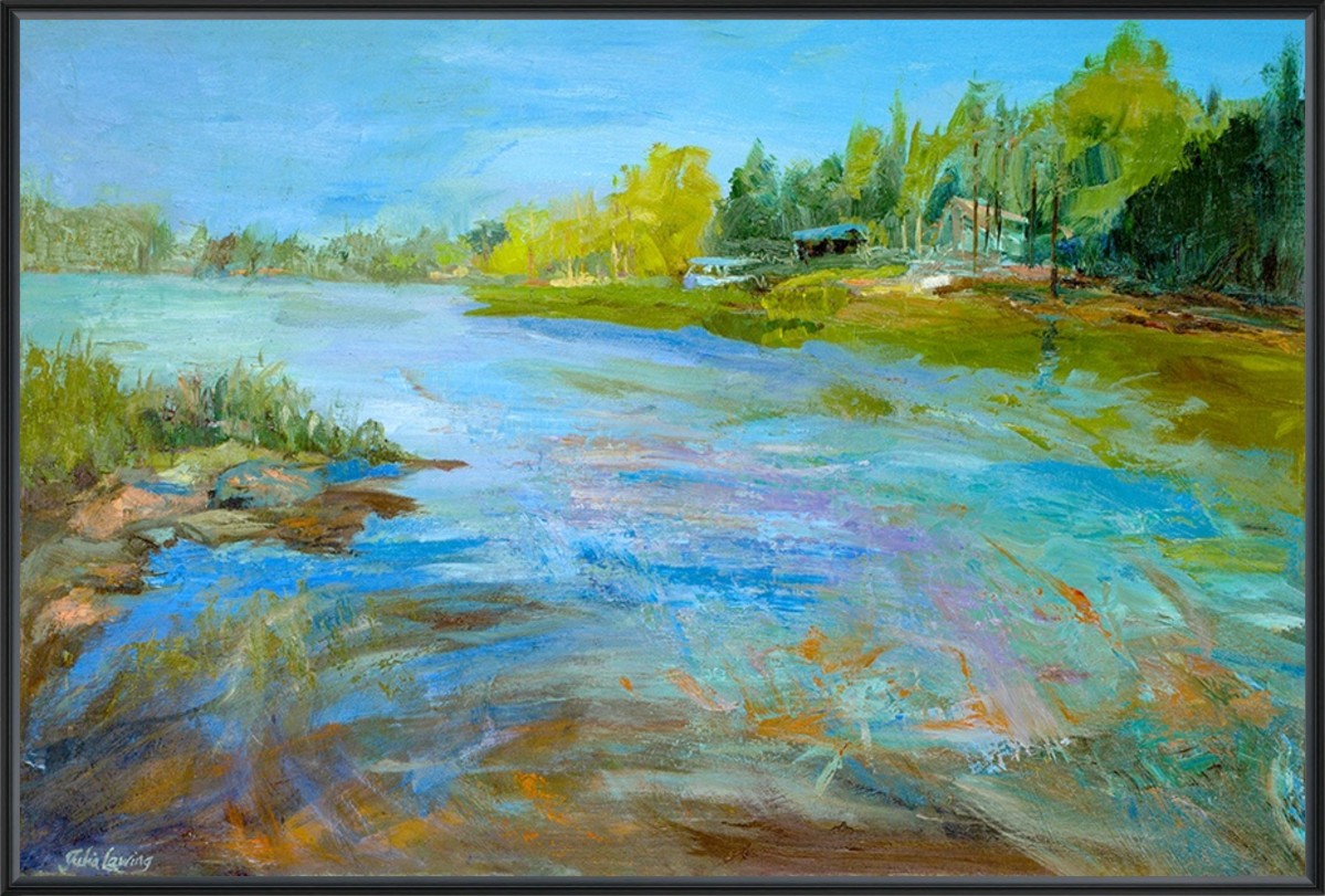 Tranquil Retreat 24" x 16" Black frame