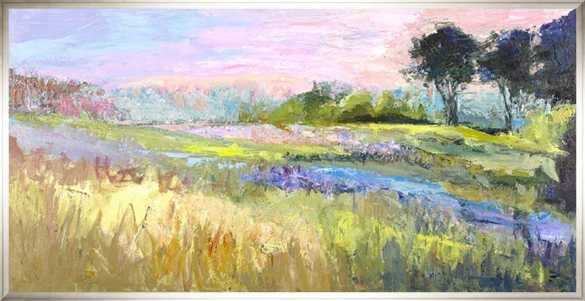 Golden Reverie 24" x 12" Silver frame