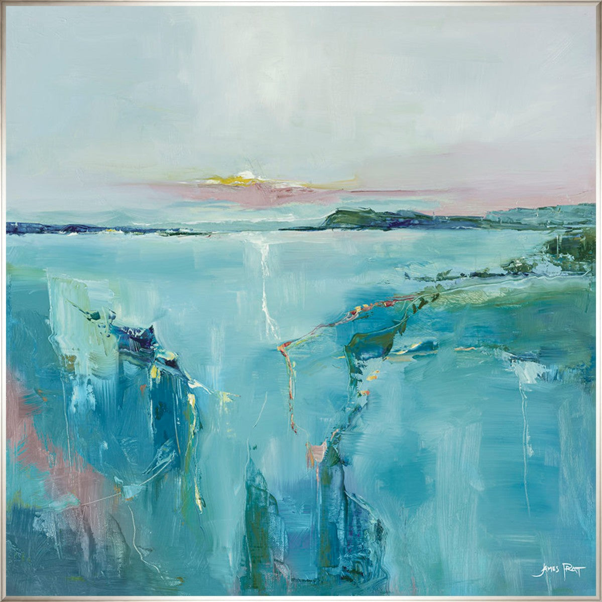Lunar Tide 36" x 36" Silver frame