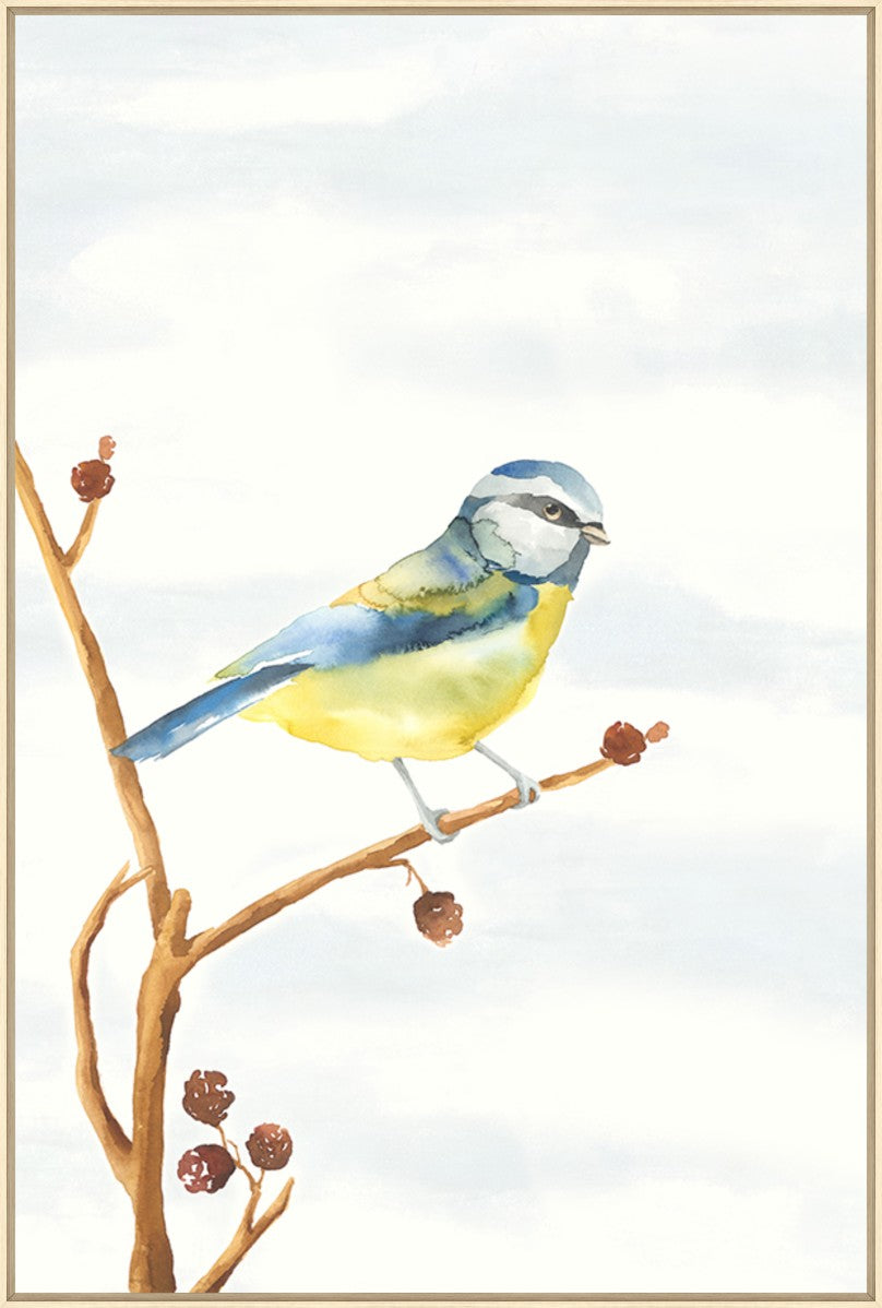 Linen Bird I, 30" x 45", Wood frame
