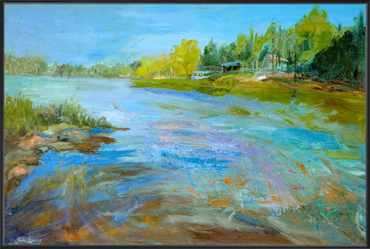 Tranquil Retreat 30" x 20" Black frame
