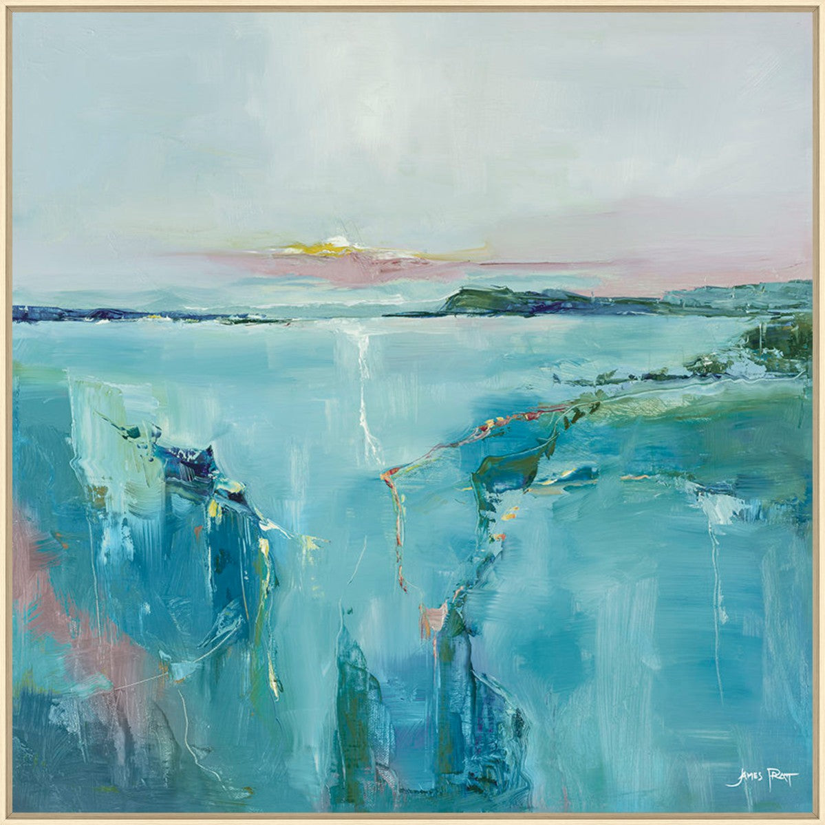 Lunar Tide 36" x 36" Wood frame