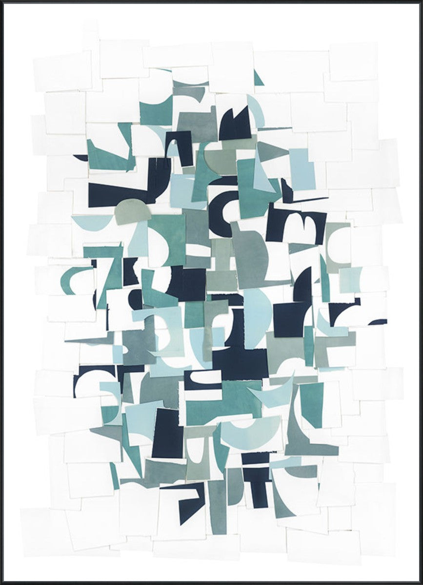 Paper Collage, 36" x 50", Black frame