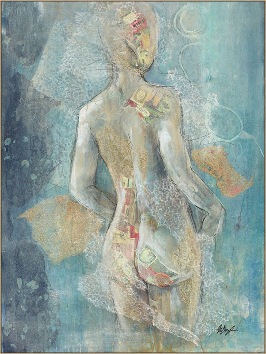 Dreamy Figure I, 54" x 72", Gold frame