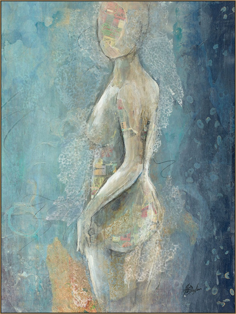 Dreamy Figure II, 54" x 72", Gold frame
