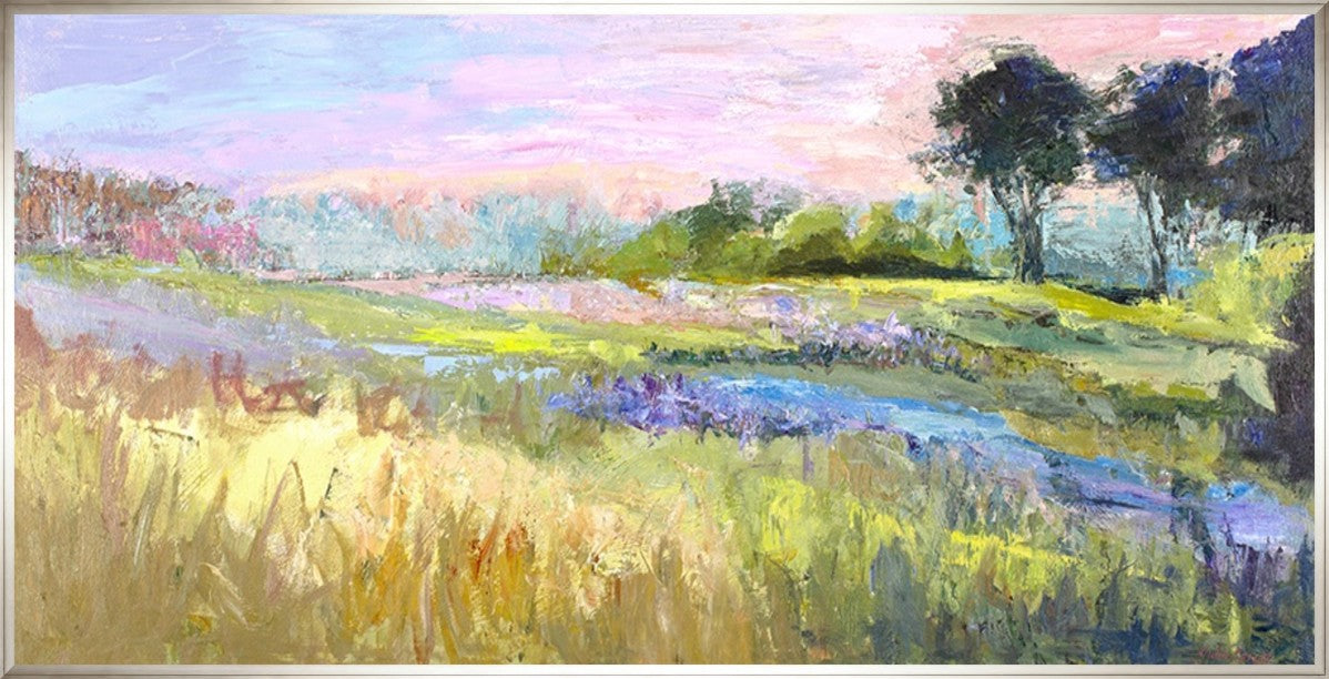 Golden Reverie 32" x 16" Silver frame