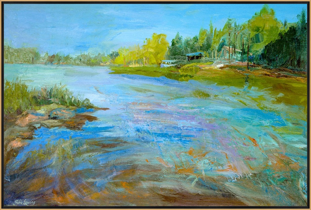 Tranquil Retreat 24" x 16" Gold frame