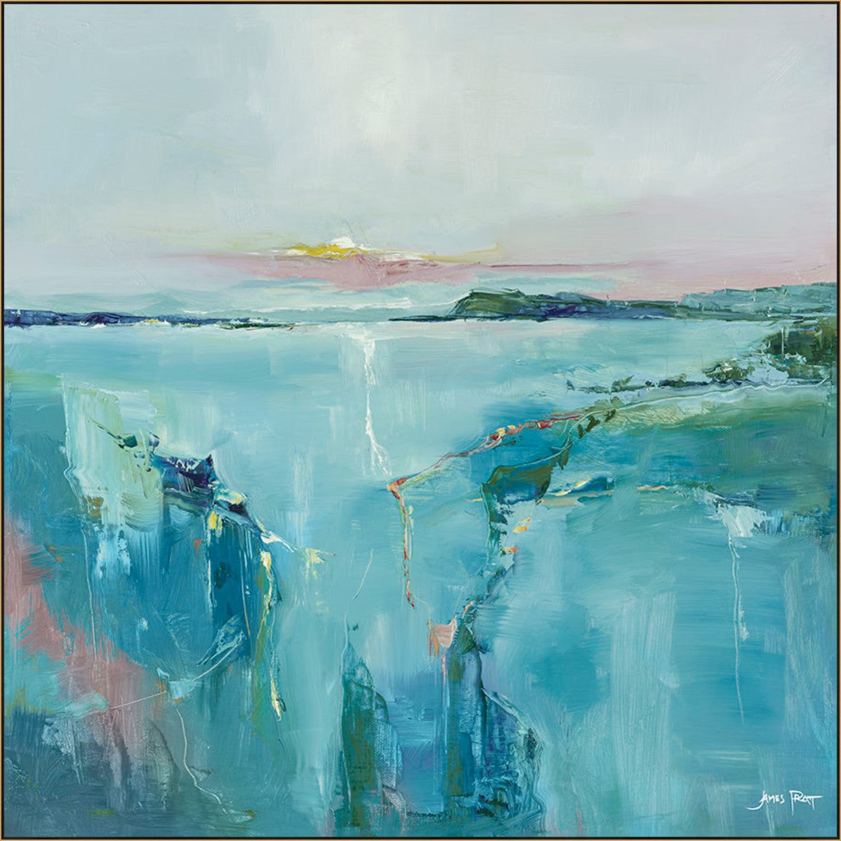 Lunar Tide 54" x 54" Gold frame
