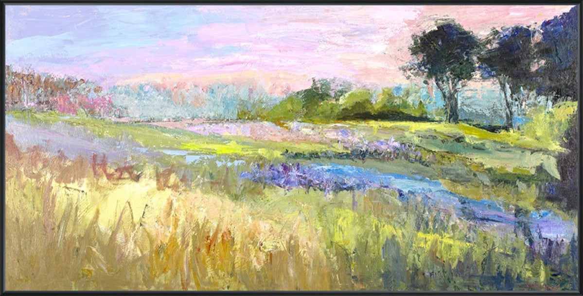 Golden Reverie 40" x 20" Black frame