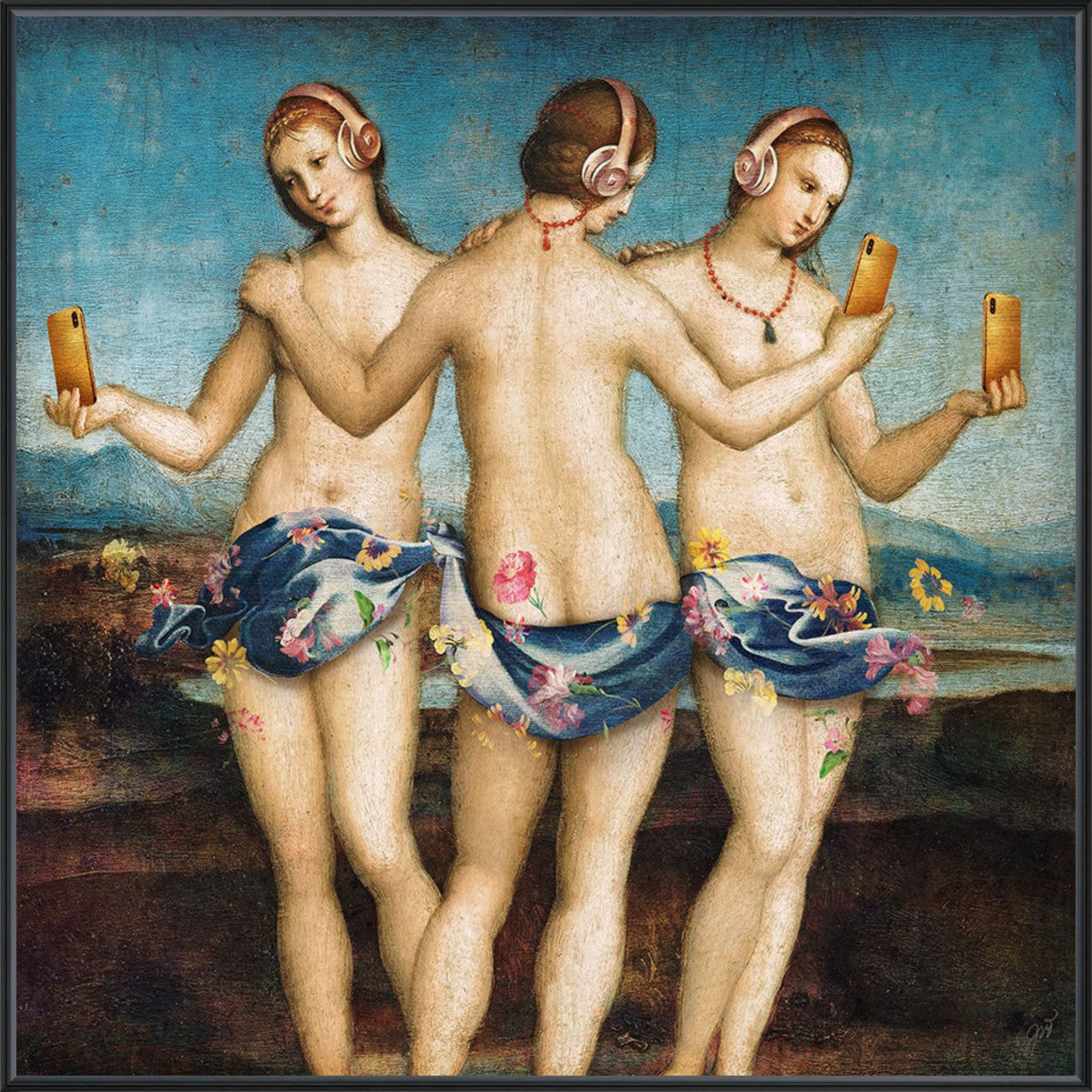 Modern Graces, 24" x 24", Black frame