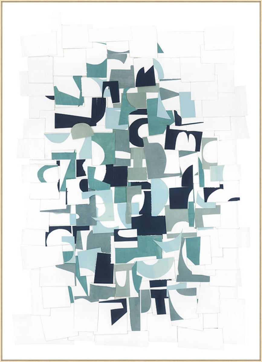 Paper Collage, 54" x 75", Wood frame