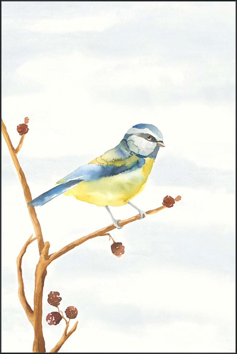 Linen Bird I, 54" x 81", Black frame