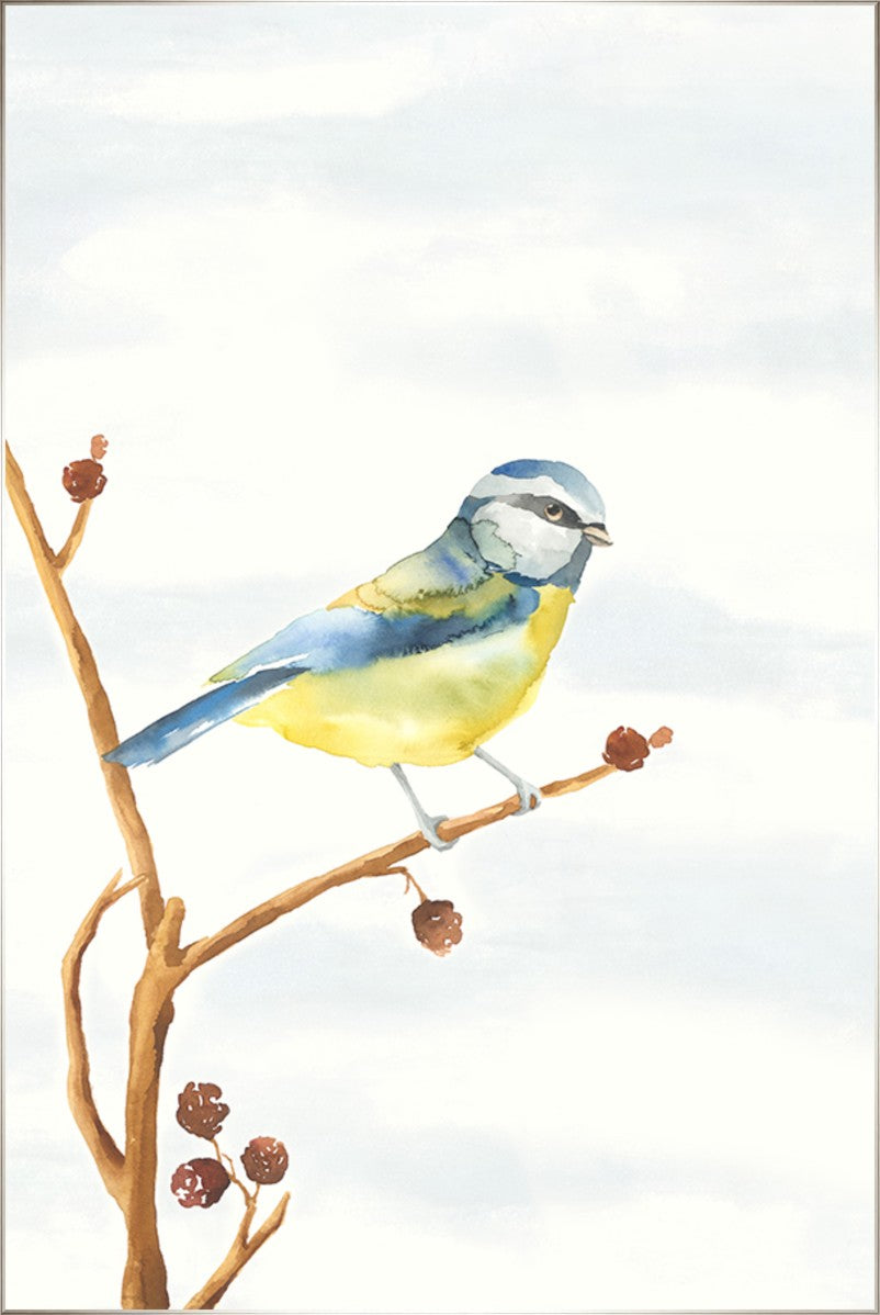 Linen Bird I, 54" x 81", Silver frame