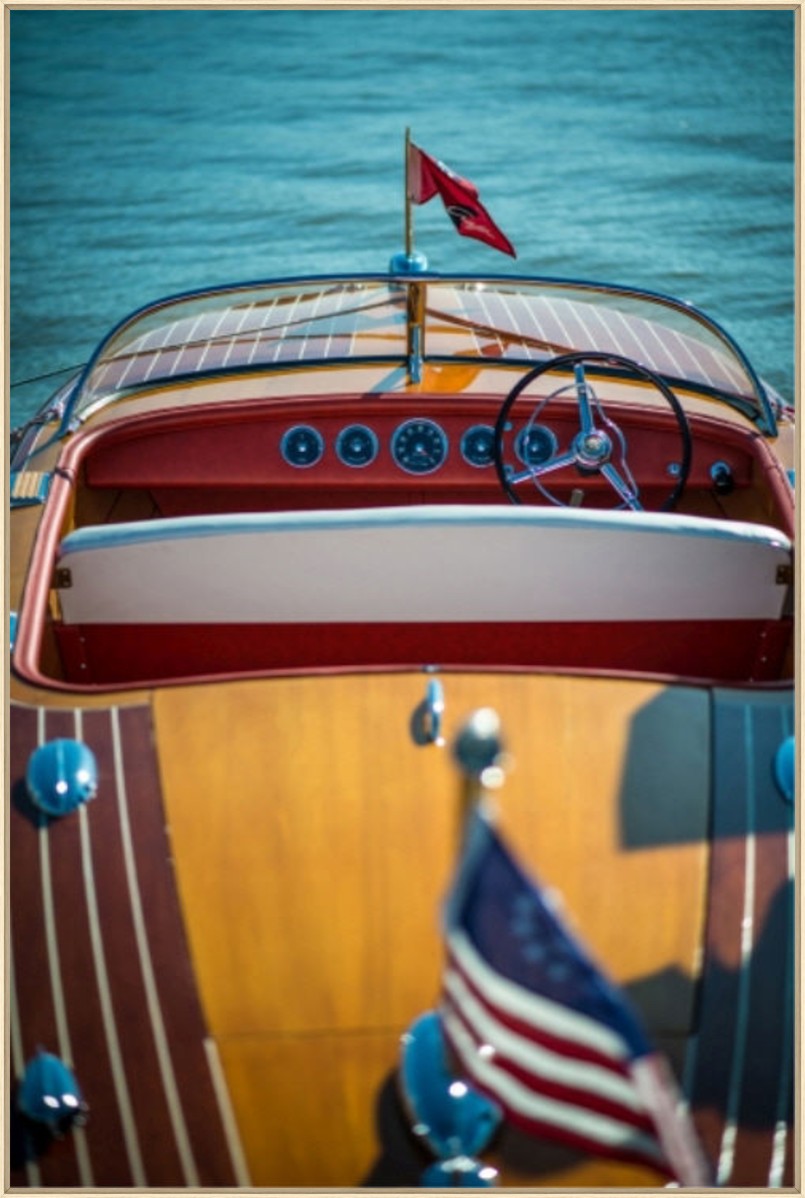 Chris's Wooden Boat, 40" x 60", Wood frame