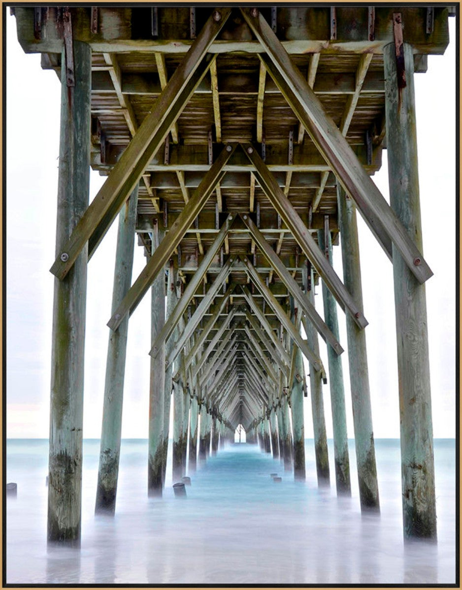 End of the Pier, 21" x 27", Gold frame