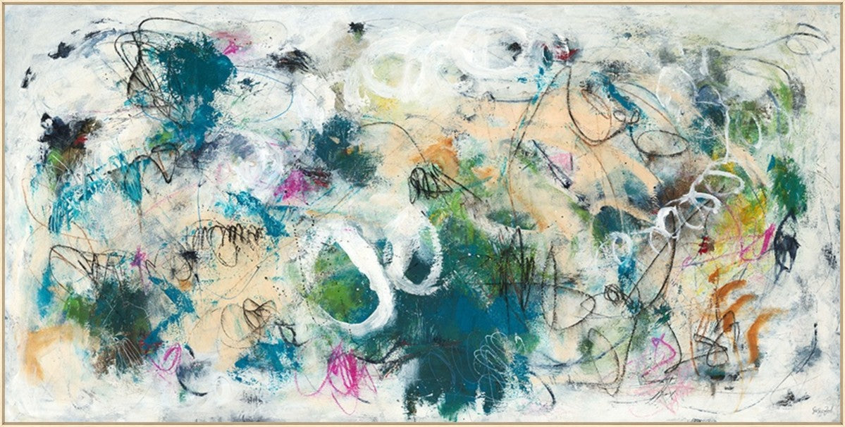 Playful Graffiti, 94" x 47", Wood frame