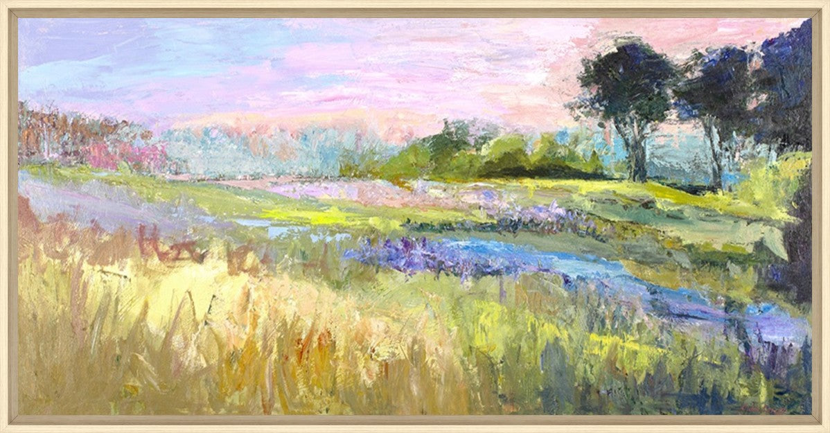 Golden Reverie 24" x 12" Wood frame