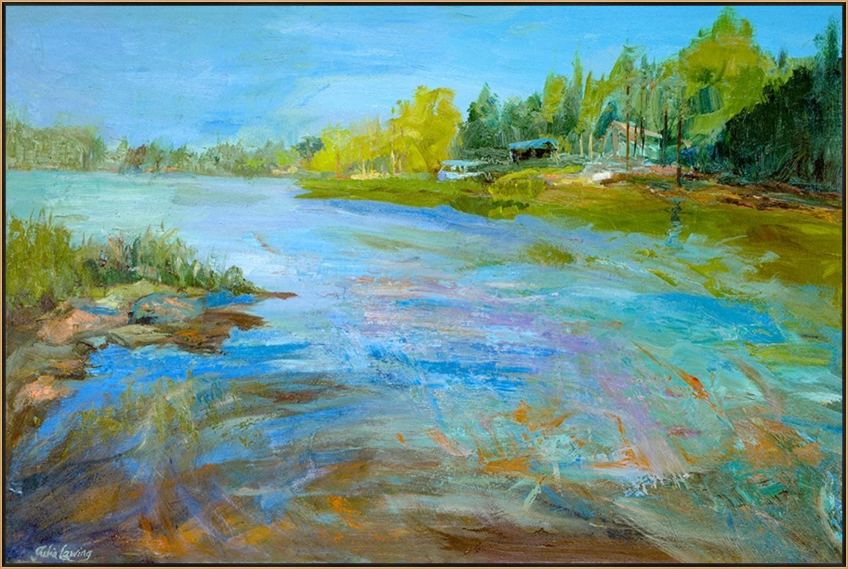 Tranquil Retreat 45" x 30" Gold frame