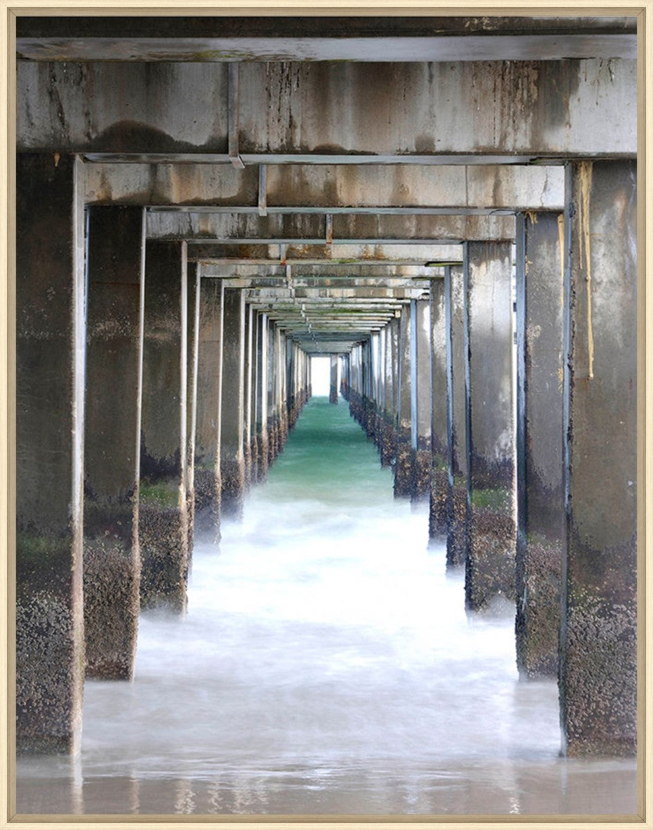 Under the Pier, 21" x 27", Wood frame