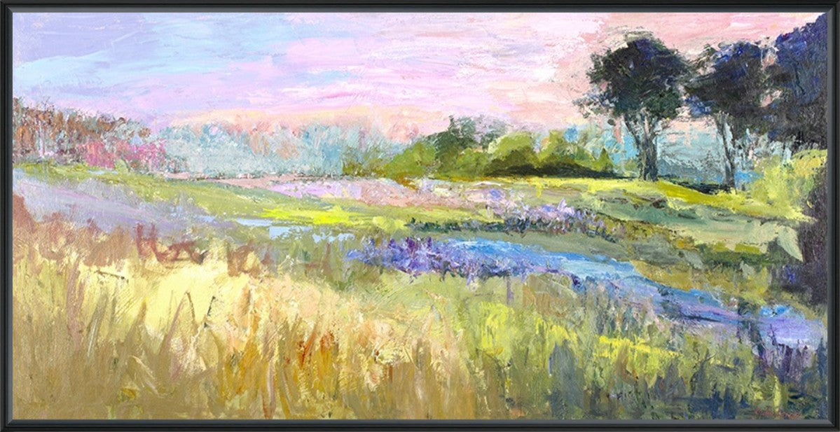 Golden Reverie 24" x 12" Black frame