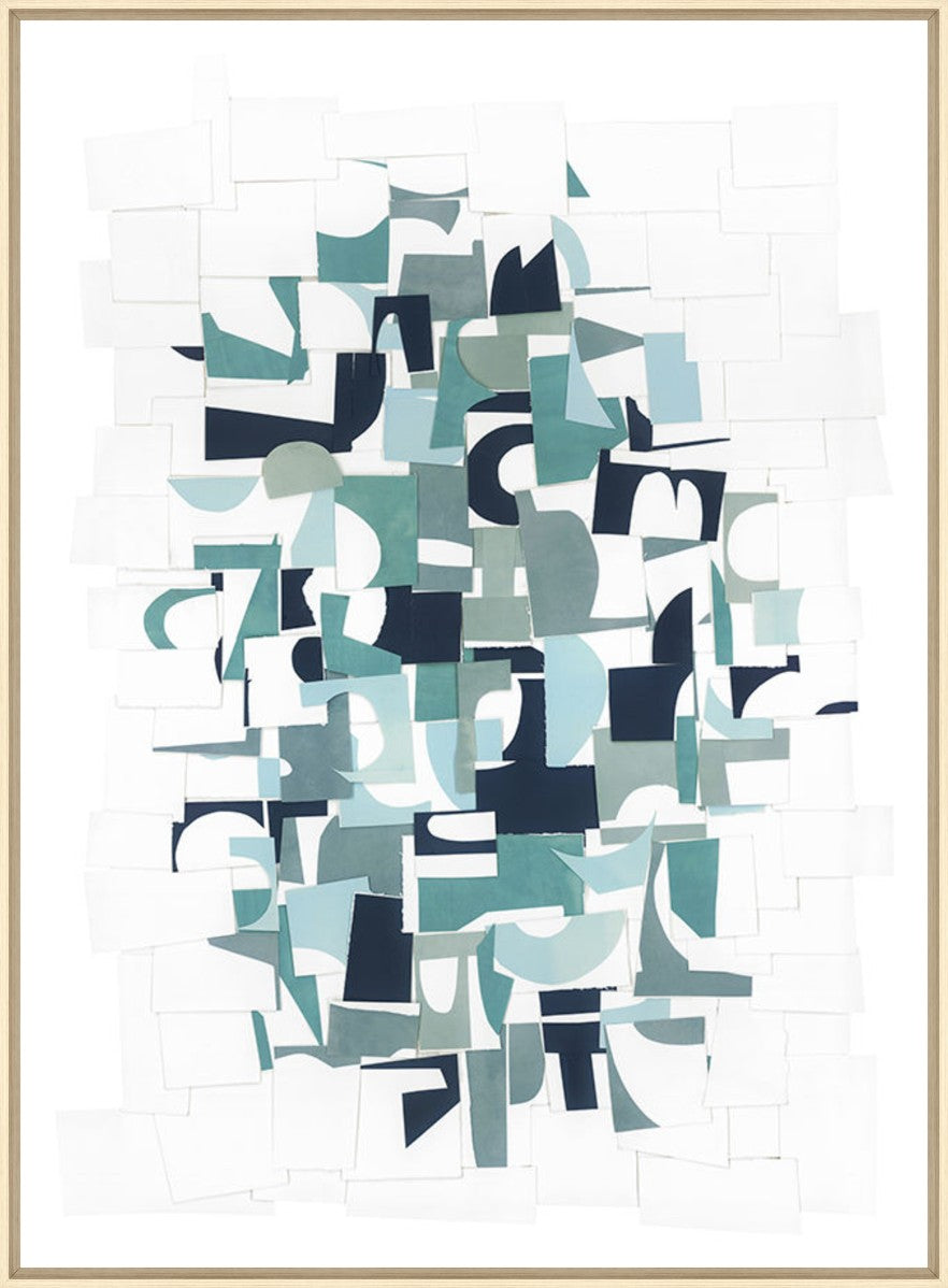 Paper Collage, 24" x 33", Wood frame