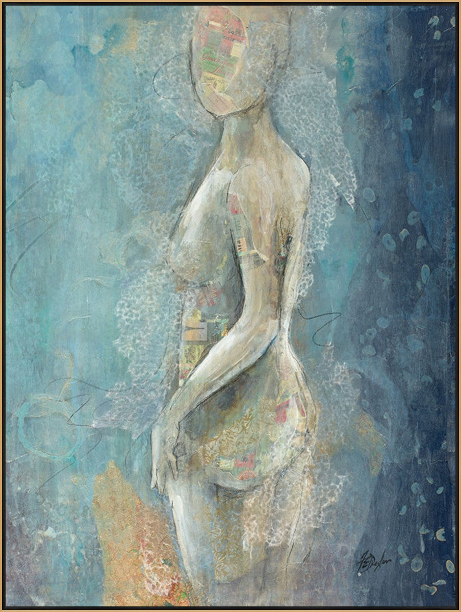 Dreamy Figure II, 24" x 32", Gold frame