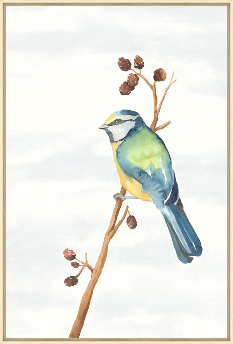 Linen Bird II, 20" x 30", Wood frame