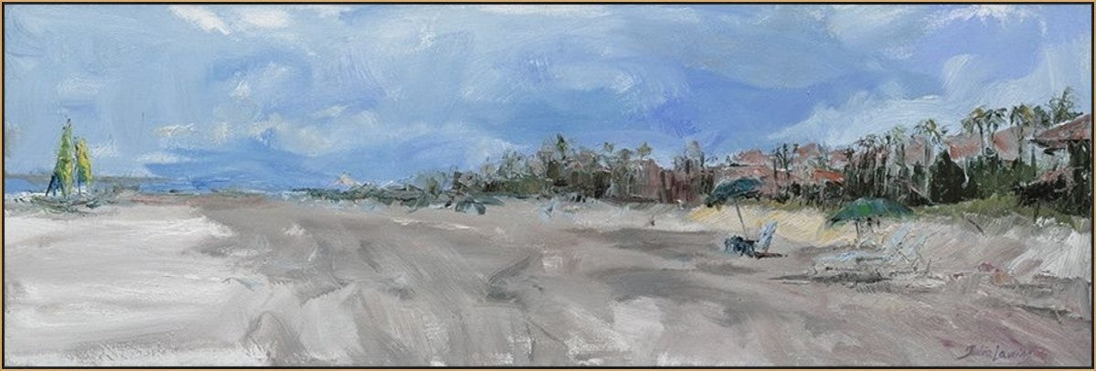 Coastal Escape 72" x 24" Gold frame