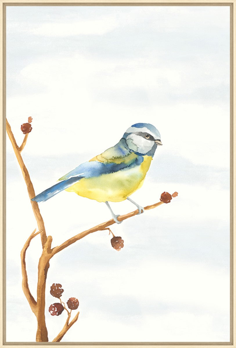 Linen Bird I, 20" x 30", Wood frame